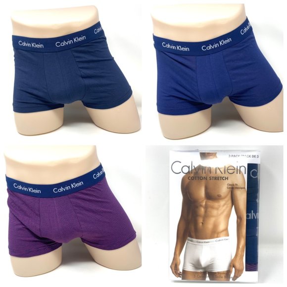 Calvin Klein Other - Sale🌿 Calvin Klein Men 3 Pack Cotton Stretch Low Rise Trunk Dark Blue NU2664901